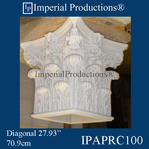 IPAPRC100-POL Corinthian Square Capital - Square Bottom 12-1/2 inches - Custom 2 Weeks