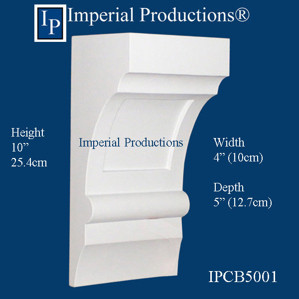 IPCB5001-POL-PK2 Mission Style Corbel 10" high x 4" wide x 5" deep, ArchPolymer Pack of 2