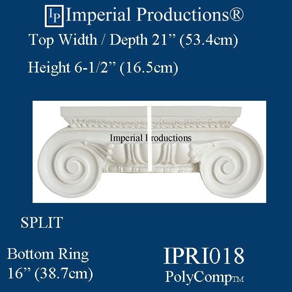 IPRI018-PCOMP-SPLIT-PK2 Roman Ionic Capital SPLIT EconPolymer Pack of 2