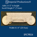 IPCPRI4 Roman Ionic Capital Red Oak Bottom Ring 4-1/2", Pack 2