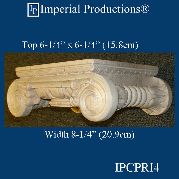 IPCPRI4 Roman Ionic Capital Red Oak Bottom Ring 4-1/2", Pack 2