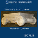 IPCPRI4 Roman Ionic Capital Red Oak Bottom Ring 4-1/2", Pack 2