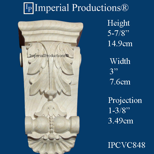 IPCVC848-MAP Acanthus Style Corbel 5-7/8" high Maple, Pack of 2