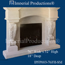 IPFP003-76FH-SM Classical Acanthus Fireplace Mantel 76 inch wide with Filler & Hearth