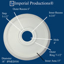 IPMED500-GRG Colonial Medallion 18" (45.7cm) GRG-NeoPlaster