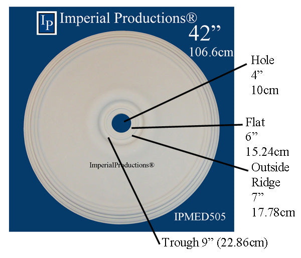 IPMED505-GRG Colonial Medallion 42" GRG-NeoPlaster Custom Order, Add to Cart for Shipping or Free Depot Pickup