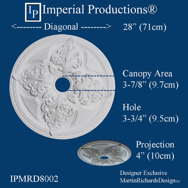 IPMRD8002-POL Acanthus Medallion 28" ArchPolymer Add to Cart for Shipping or Free Depot Pickup