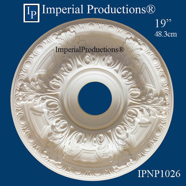 IPNP1026-POL Acanthus Medallion 19" ArchPolymer, Add to Cart for Shipping or Free Depot PIckup
