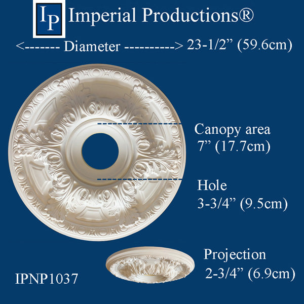 IPNP1037-POL Acanthus Medallion 23-1/2 inches ArchPolymer Add to Cart for Shipping Costs or Free Depot Pickup