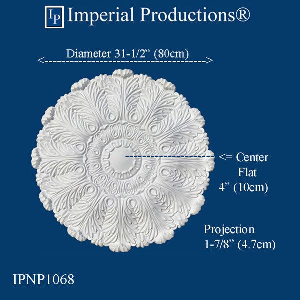 IPNP1068-POL Art Nouveau Medallion 30-3/8" (77.15cm), Add to Cart for Shipping or Free Depot Pickup