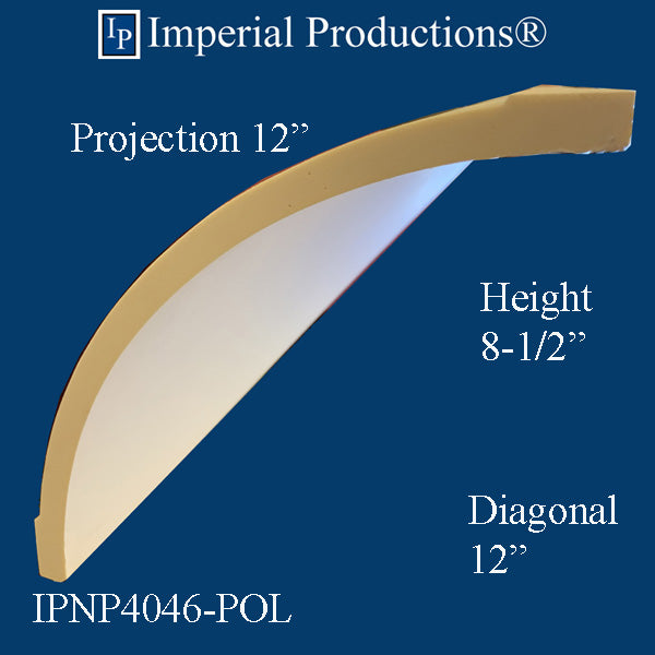 IPNP4046-POL-PK6 Modern Cove Crown 8-1/2" High pack 6