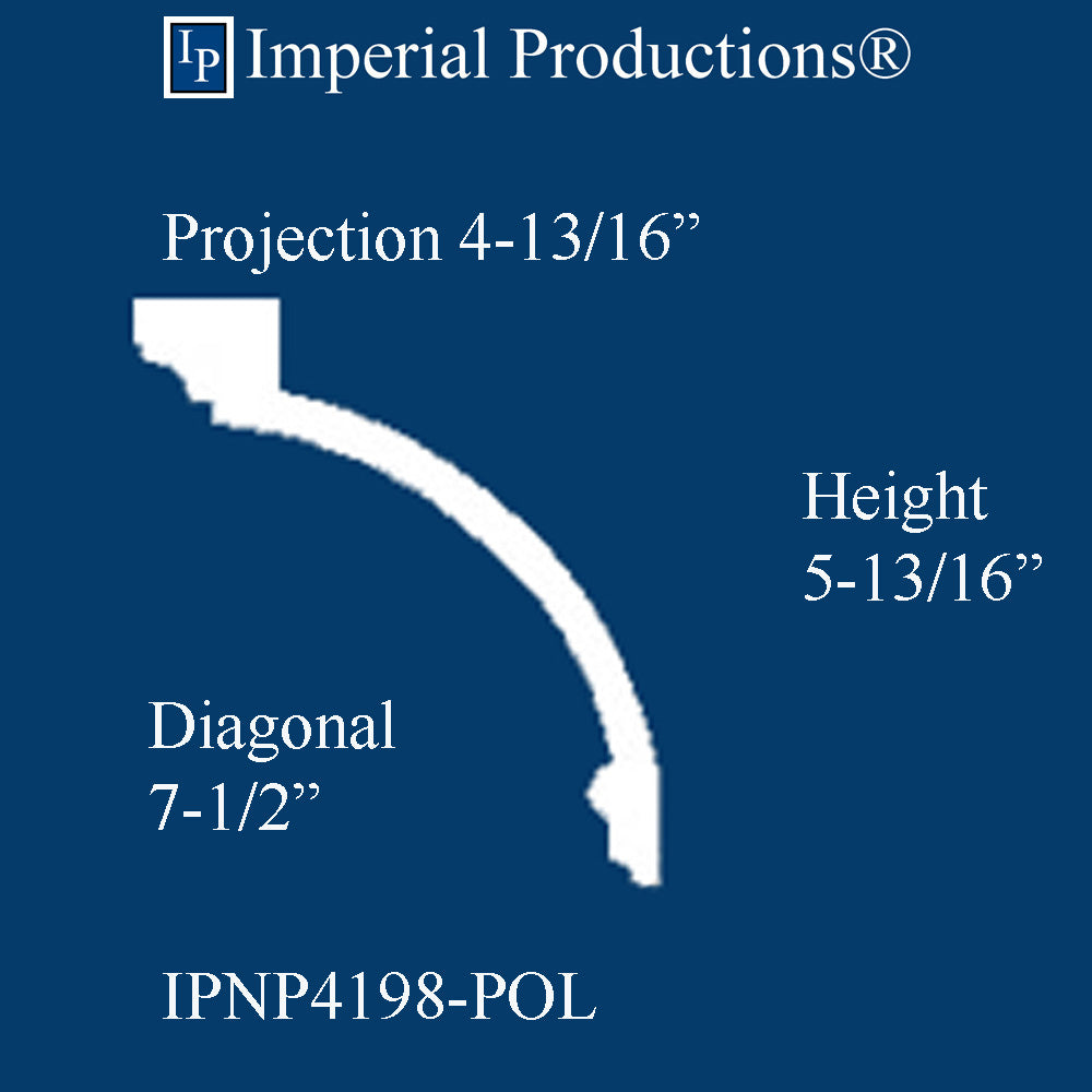 IPNP4198-POL-PK6 Classical Crown 7-1/2" Diagonal Pack of 6