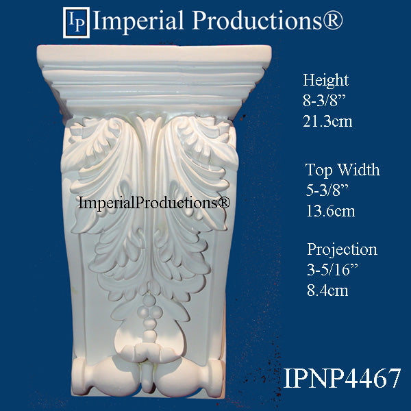 IPNP4467-POL Acanthus Style Corbel 8-3/8" high ArchPolymer