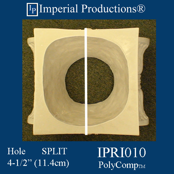 IPRI010-PCOMP-SPLIT-PK2 Roman Ionic Capital PolyComp Hole 4-1/2" Pack of 2