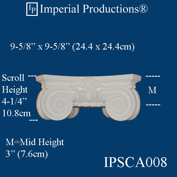 IPSCA008-FRP-PolyComp Scamozzi Capital Hole 3-1/2", Custom Quoted