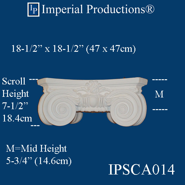 IPSCA014-FRP-PolyComp Scamozzi Capital Hole 7-1/8", Custom Quoted
