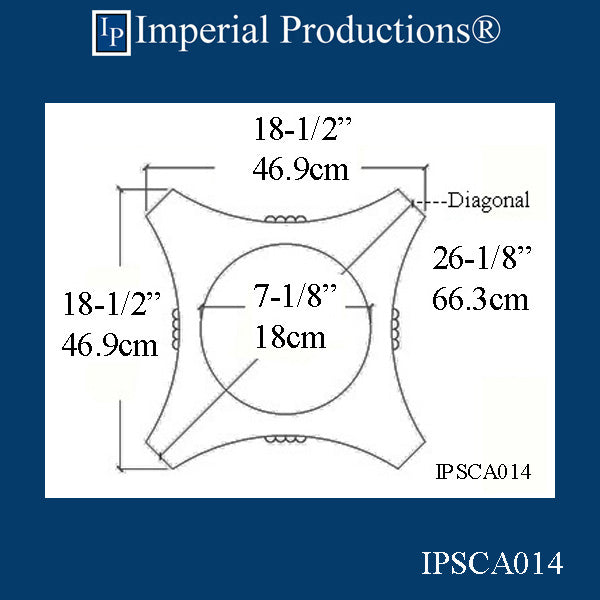 IPSCA014-FRP-PolyComp Scamozzi Capital Hole 7-1/8", Custom Quoted