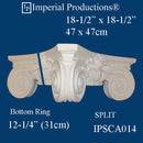 IPSCA014-PCOMP-SPLIT-PK2 Scamozzi Split Capital Bottom Ring 12-1/4" Pack of 2 - Custom Order