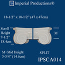 IPSCA014-PCOMP-SPLIT-PK2 Scamozzi Split Capital Bottom Ring 12-1/4" Pack of 2 - Custom Order