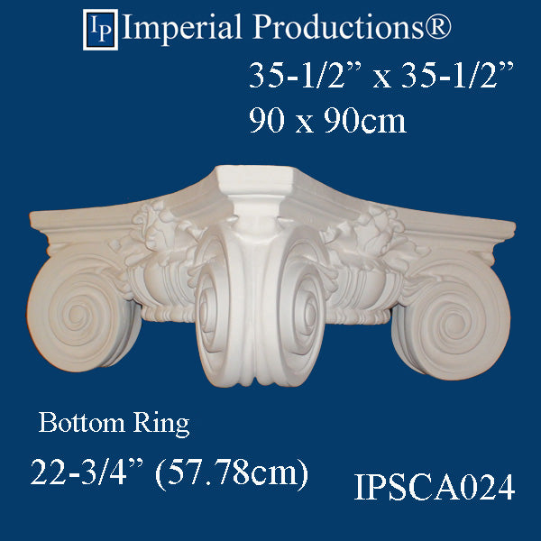 IPSCA024-PCOMP-PK2 Scamozzi Capital Bottom Ring 22-3/4" Pack of 2 - Custom Order
