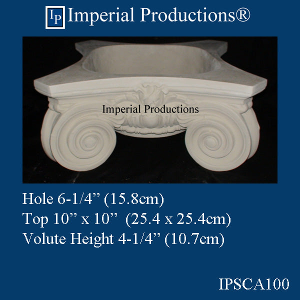 IPSCA100-POL-PK2 Scamozzi Capital Inside Hole 6-1/4" Pack of 2 - Custom Order