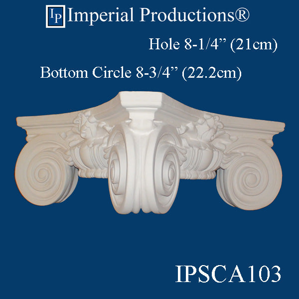 IPSCA103-POL-PK2 Scamozzi Capital Bottom Circle 8-3/4" Pack of 2 - Custom Order