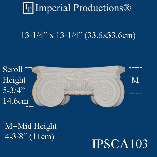 IPSCA103-POL-PK2 Scamozzi Capital Bottom Circle 8-3/4" Pack of 2 - Custom Order
