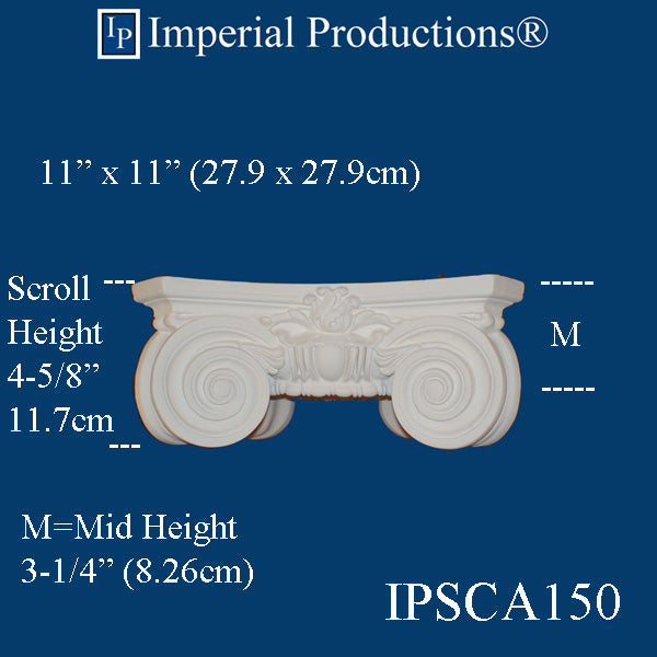 IPSCA150-POL-PK2 Scamozzi Capital Hole 6-3/4", Pack of 2, ArchPolymer, Add to Cart for Shipping Costs or Free Depot Pickup