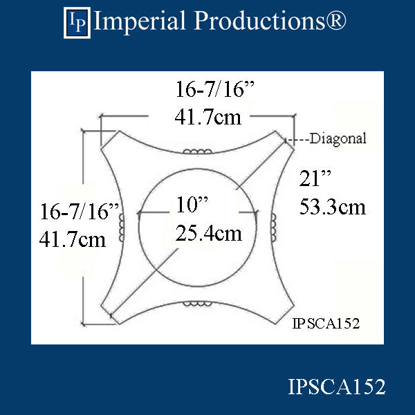 IPSCA152-POL-PK2 Scamozzi Capital Inside Hole 10" Pack of 2 - Custom Order