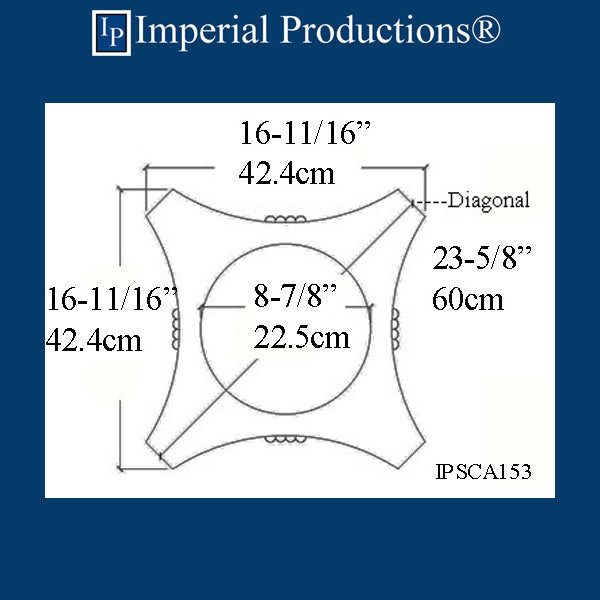 IPSCA153-POL-PK2 Scamozzi Capital Inside Hole 7" Pack of 2 - Custom Order