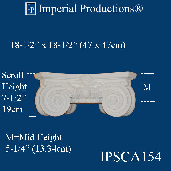 IPSCA154-POL-PK2 Scamozzi Capital Inside Hole 10-7/16" Pack of 2 - Custom Order