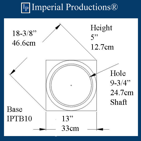 IPTB10-BASE-APOL-PK4 Tuscan Base ArchPolymer Hole 9-3/4" Pack of 4