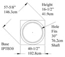 IPTB30-FG-PK2 Tuscan Base  Fits 30" Fiberglass, Custom Order Pack of 2