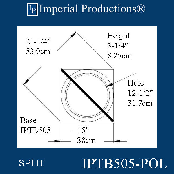 IPTB505-BASE-SPLIT-POL-PK2 Tuscan Base Hole 12-1/2" ArchPolymer Pack of 2 Add to Cart for shipping or Free Depot Pickup