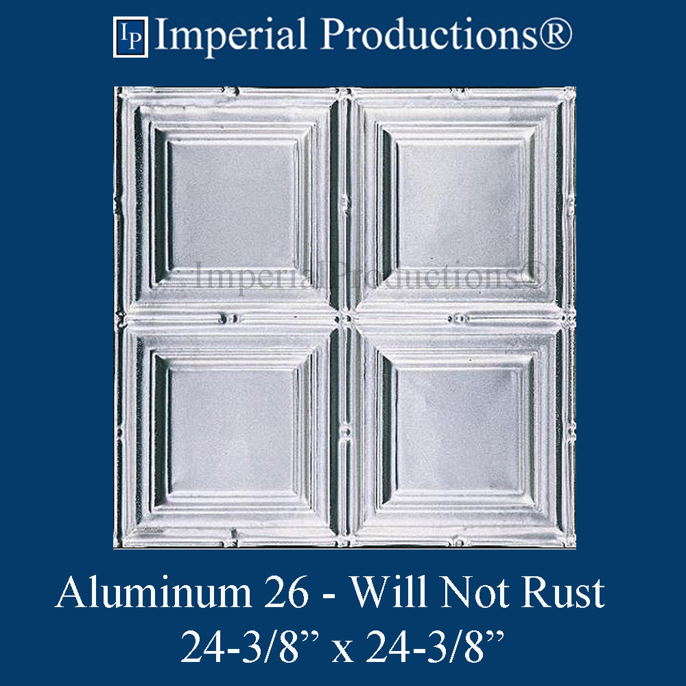 IPVR019-A-N-F0-20 Aluminum Tin Ceiling Panels Pack of 20