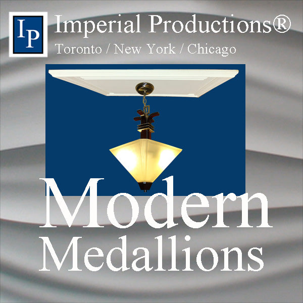 A collection of modern simple medallions round, square and rectangle shapes. Modern designs