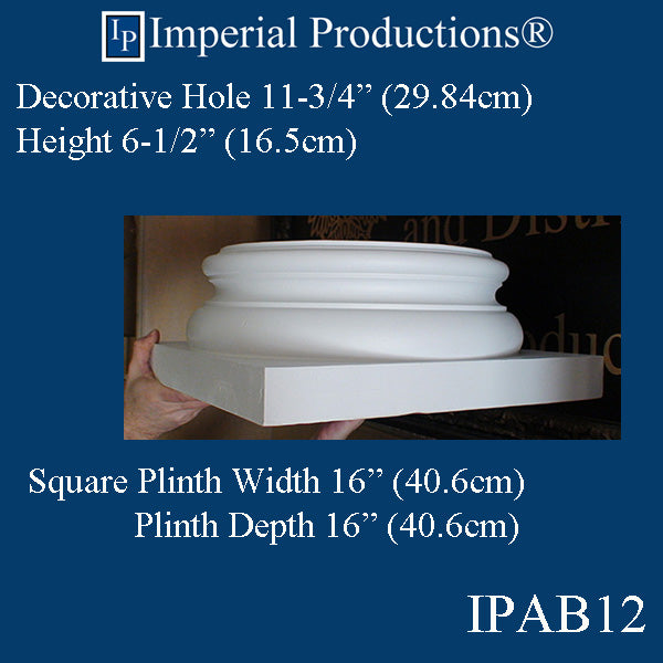 IPAB12-BASE-APOL-PK4 Attic Base Hole 11-3/4" ArchPolymer pack of 4 Custom Order