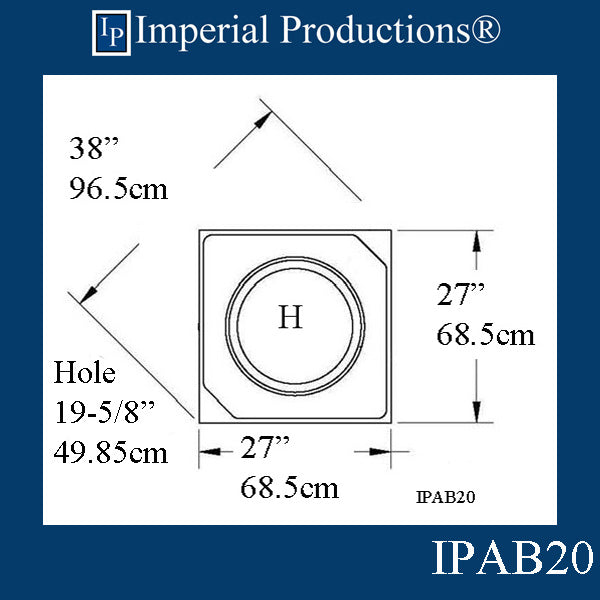 IPAB20-APOL-PK4 Attic Base Hole 19-5/8" ArchPolymer pack of 4 Custom Order