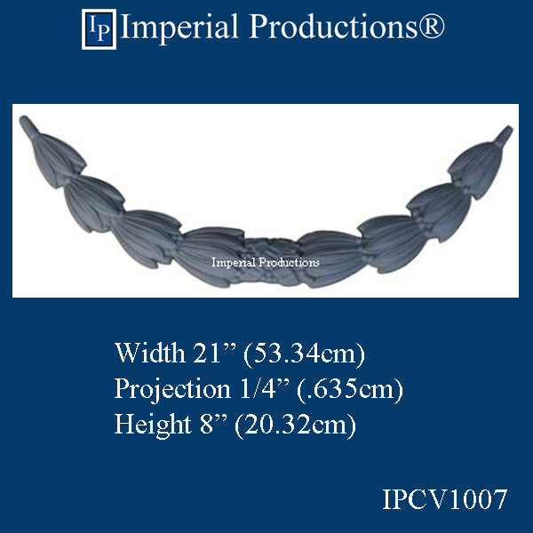 IPCV1007-POL Laurel Applique 21" x 8" ArchPolymer Pack of 2