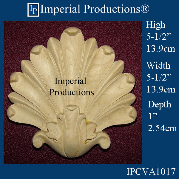 IPCVA1017-MAP Hand Carved Shell Hard Maple