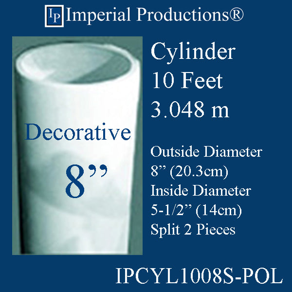 IPCYL1008S-POL Cylinder 10 Feet 8" Diameter, Decorative ArchPolymer Print PDF Brochure to Order Sale US$227.21 each