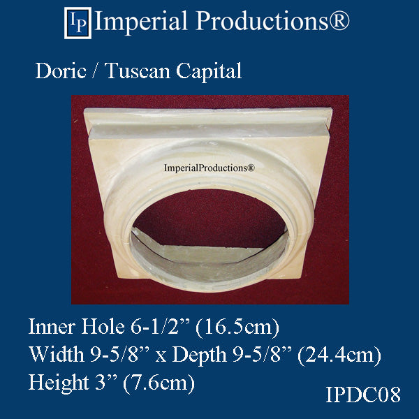 IPDC08-CAP-APOL-PK4 Doric Capital, ArchPolymer Hole 6-1/2", Pack of 4 - Custom Order