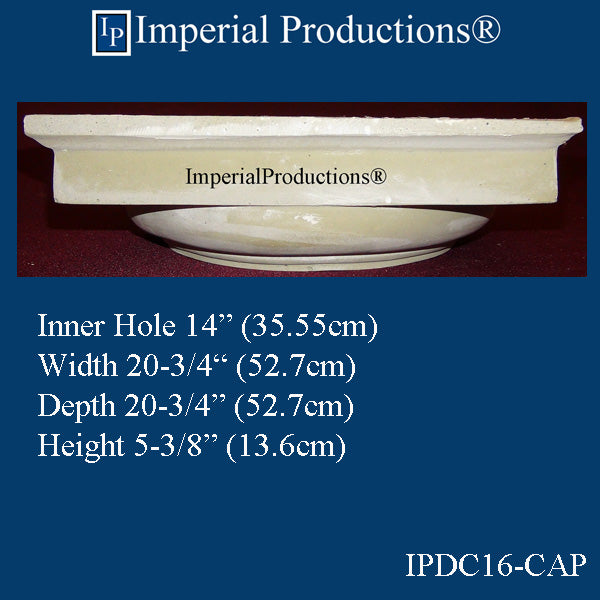 IPDC16-CAP-FG-PK4 Doric Capital Fiberglass Hole 14" , Pack of 4, Custom Order