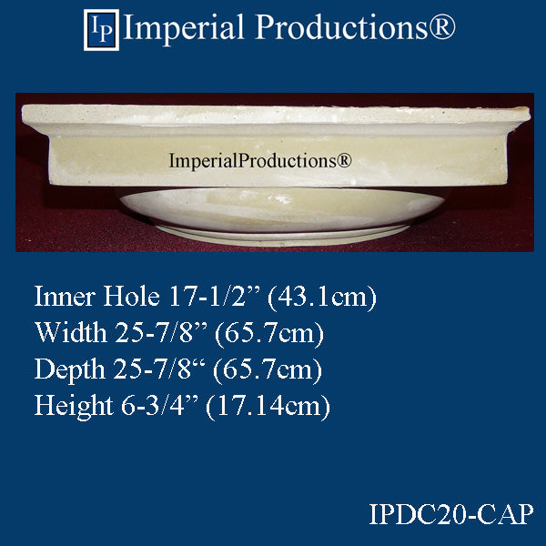 IPDC20-CAP-FG-PK2 Doric Capital Fiberglass Hole 17-1/2" , Pack of 2, Custom Order