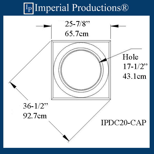 IPDC20-CAP-FG-PK2 Doric Capital Fiberglass Hole 17-1/2" , Pack of 2, Custom Order