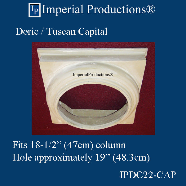 IPDC22-CAP-FG-PK2 Doric Capital Fiberglass Hole 20" , Pack of 2, Custom Order