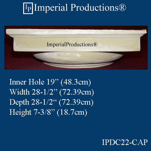 IPDC22-CAP-FG-PK2 Doric Capital Fiberglass Hole 20" , Pack of 2, Custom Order