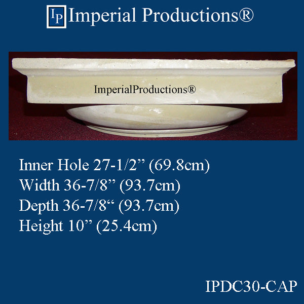 IPDC30-CAP-FG-PK2 Doric Capital Fiberglass Hole 27-1/2" , Pack of 2, Custom Order