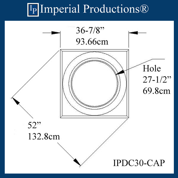 IPDC30-CAP-FG-PK2 Doric Capital Fiberglass Hole 27-1/2" , Pack of 2, Custom Order