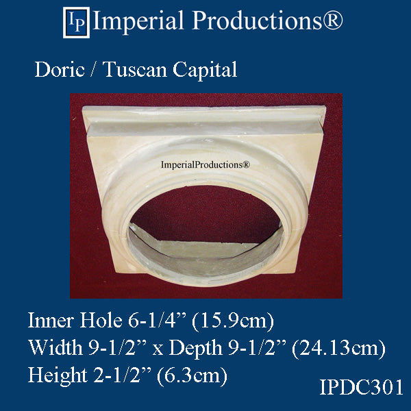 IPDC301-CAP-APOL-PK2 Doric Capital ArchPolymer Hole 6-1/4", Pack of 2 - Custom Order